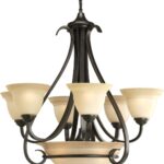 Progress Lighting P4417-77 6-Light Two-Tier Torino Chandelier, Forged Bronze