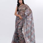 Blue Exclusive Muslin Silk Saree